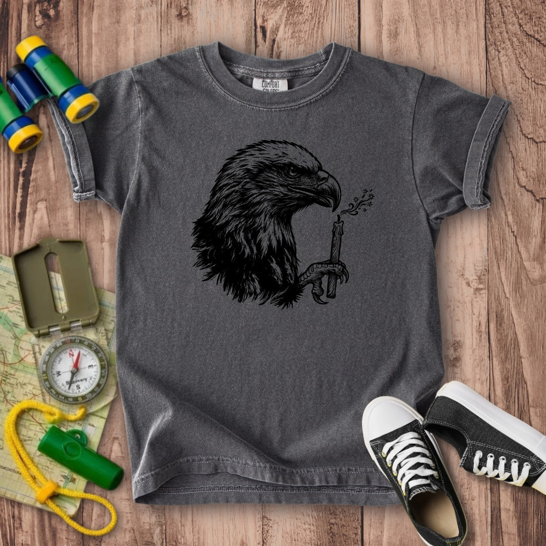Happy Birthday America Eagle Blowing Out a Candle Kids Cotton T-Shirt