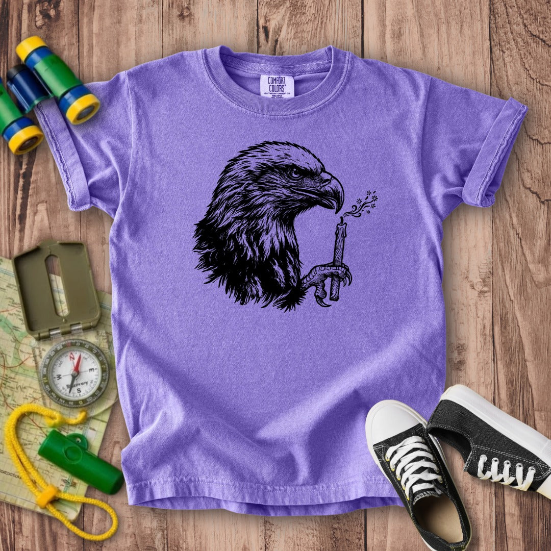 Happy Birthday America Eagle Blowing Out a Candle Kids Cotton T-Shirt
