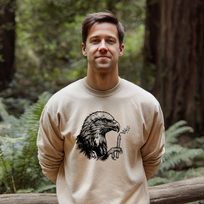 Happy Birthday America Eagle Blowing Out a Candle Crewneck Sweatshirt