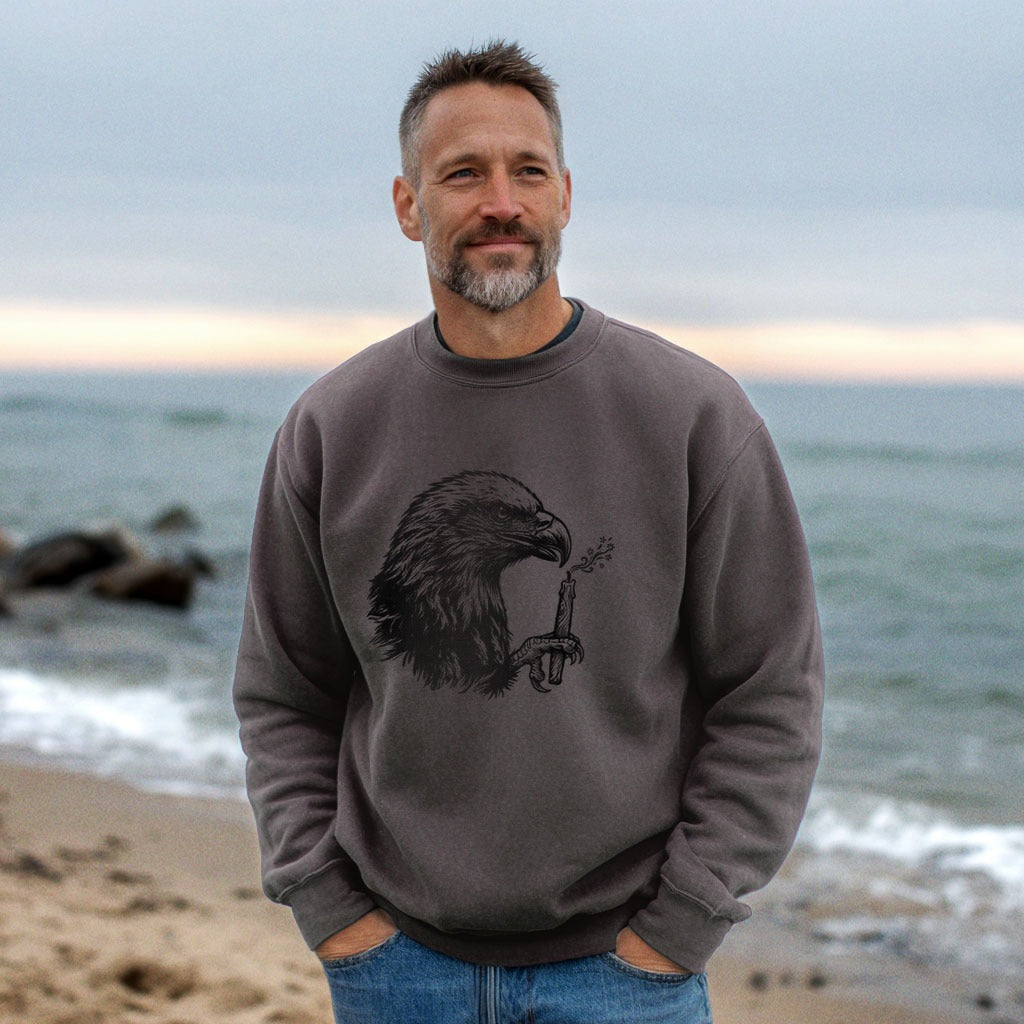 Happy Birthday America Eagle Blowing Out a Candle Crewneck Sweatshirt