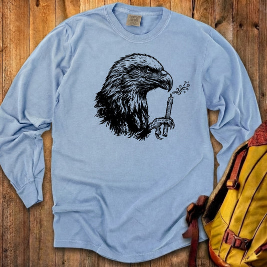 Happy Birthday America Eagle Blowing Out a Candle Premium Long Sleeve