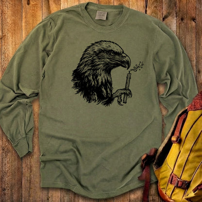 Happy Birthday America Eagle Blowing Out a Candle Premium Long Sleeve