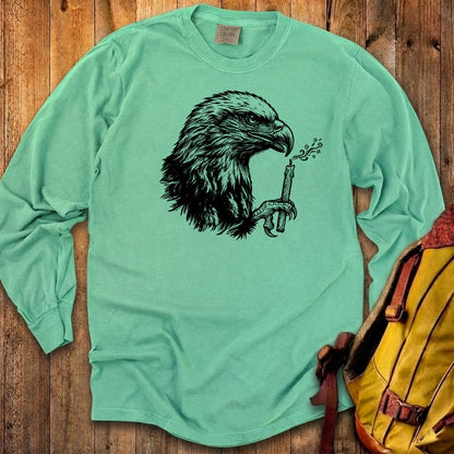 Happy Birthday America Eagle Blowing Out a Candle Premium Long Sleeve