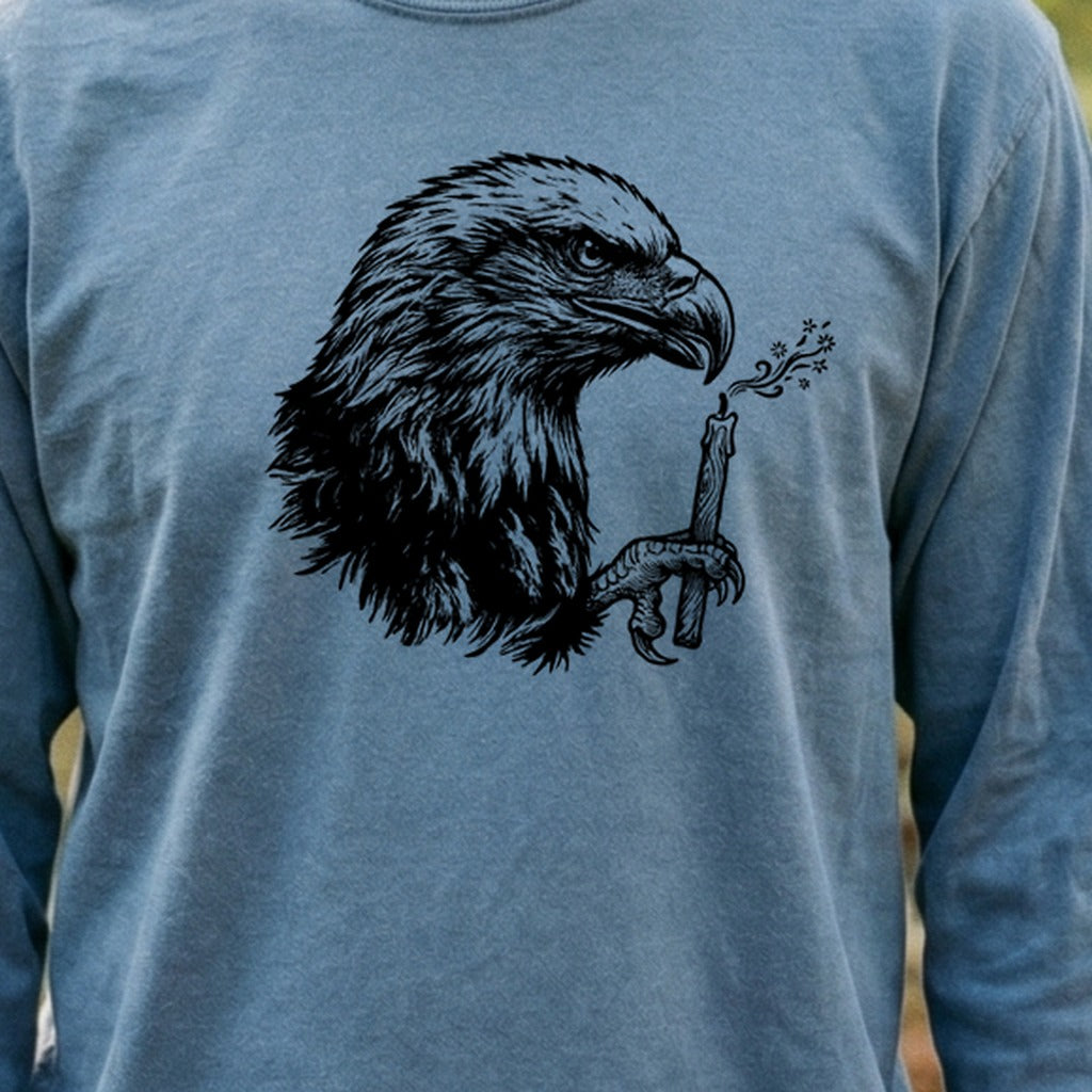 Happy Birthday America Eagle Blowing Out a Candle Premium Long Sleeve