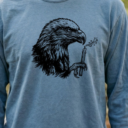 Happy Birthday America Eagle Blowing Out a Candle Premium Long Sleeve