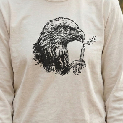 Happy Birthday America Eagle Blowing Out a Candle Premium Long Sleeve