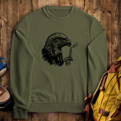Happy Birthday America Eagle Blowing Out a Candle Crewneck Sweatshirt