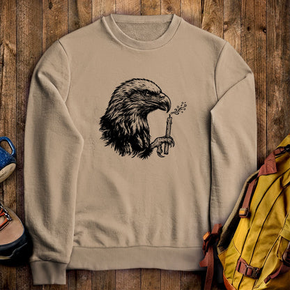 Happy Birthday America Eagle Blowing Out a Candle Crewneck Sweatshirt