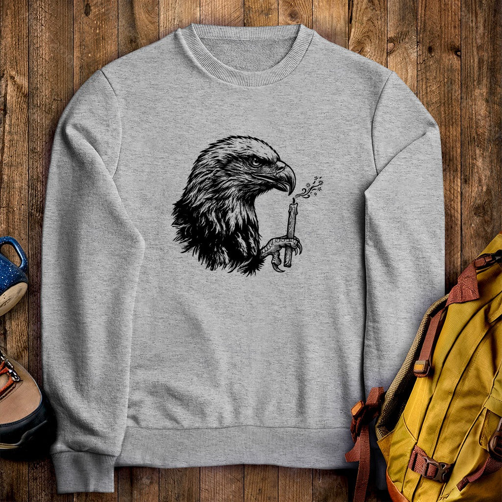 Happy Birthday America Eagle Blowing Out a Candle Crewneck Sweatshirt