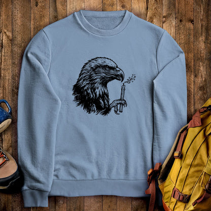 Happy Birthday America Eagle Blowing Out a Candle Crewneck Sweatshirt