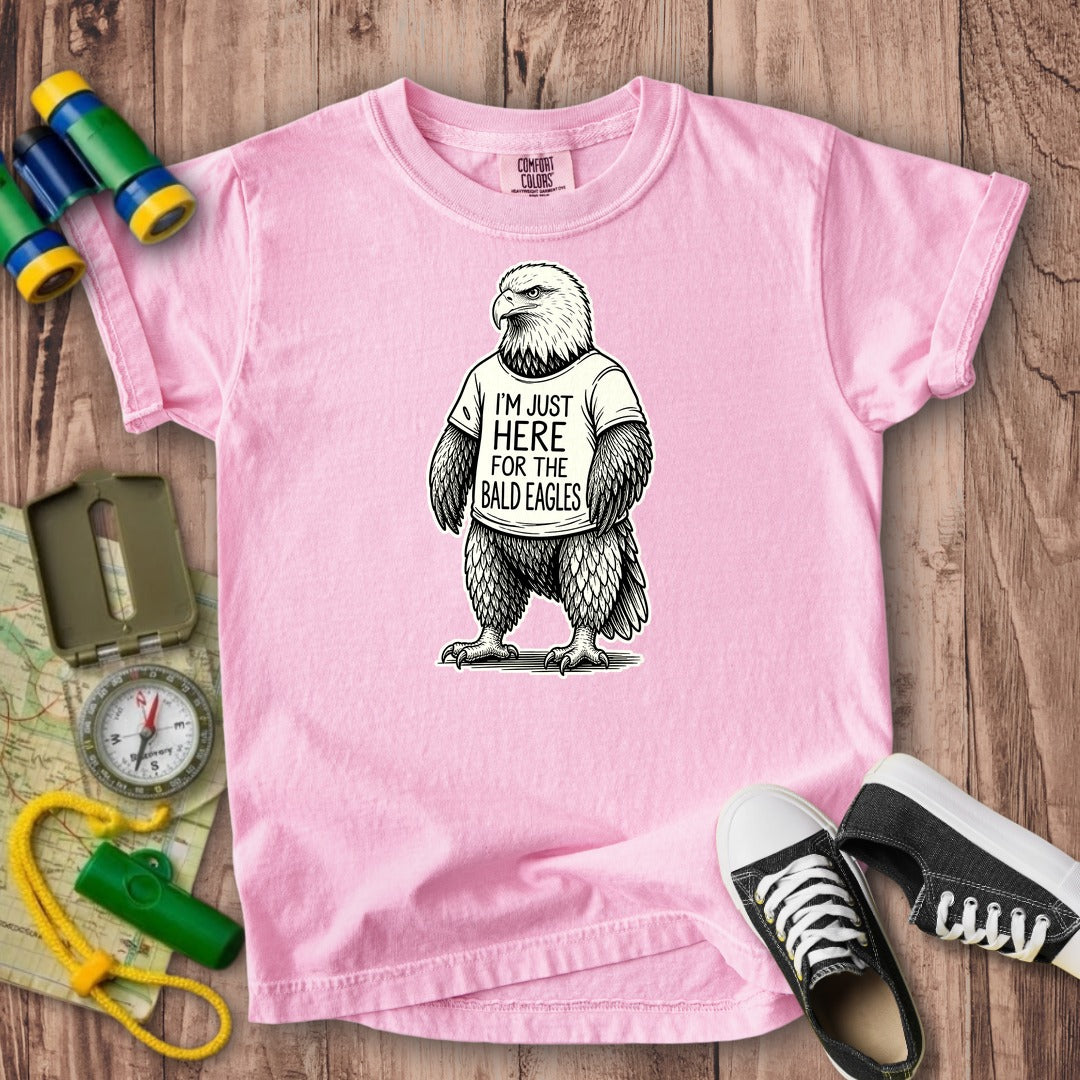 I'm Just Here for the Eagles Kids Cotton T-Shirt