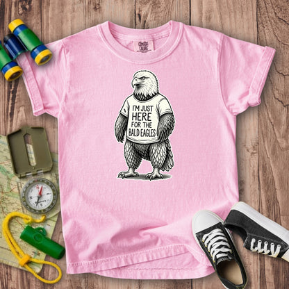 I'm Just Here for the Eagles Kids Cotton T-Shirt