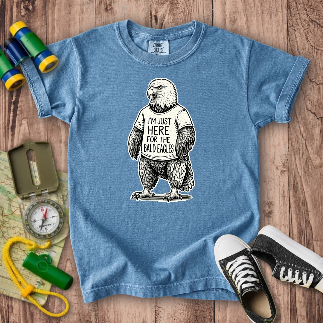 I'm Just Here for the Eagles Kids Cotton T-Shirt