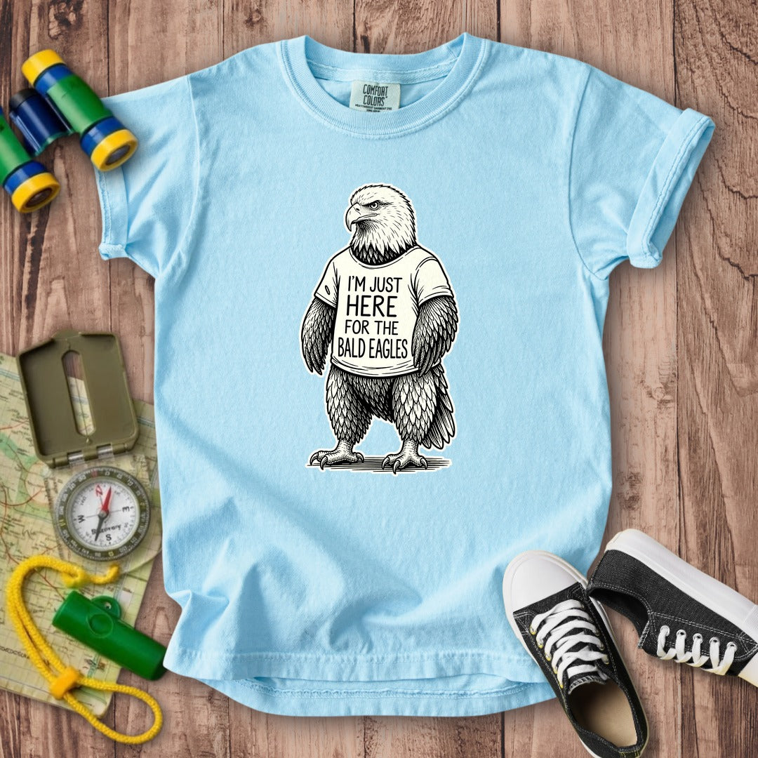 I'm Just Here for the Eagles Kids Cotton T-Shirt