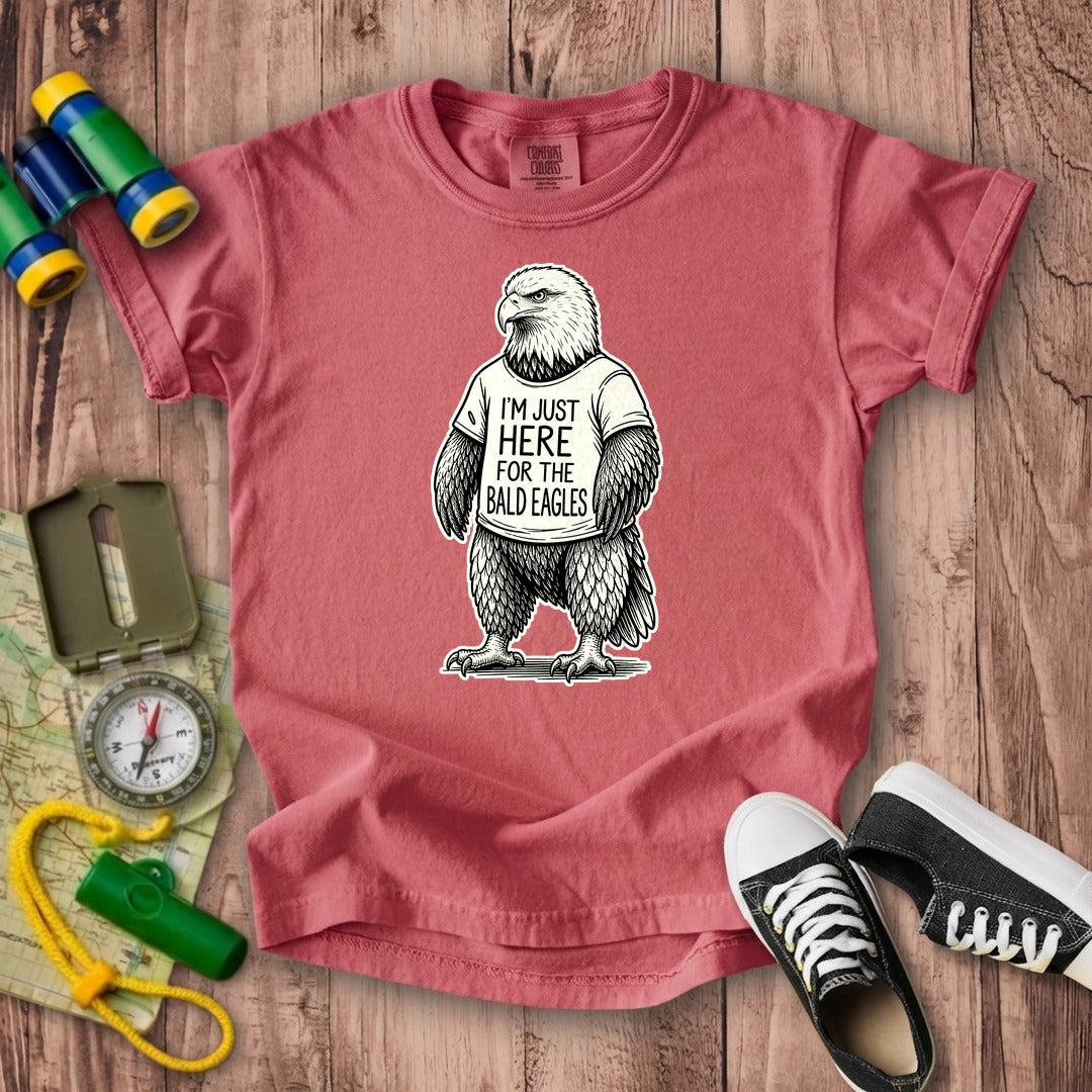 I'm Just Here for the Eagles Kids Cotton T-Shirt