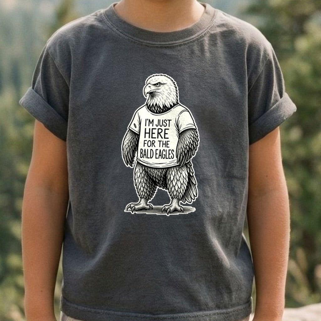 I'm Just Here for the Eagles Kids Cotton T-Shirt