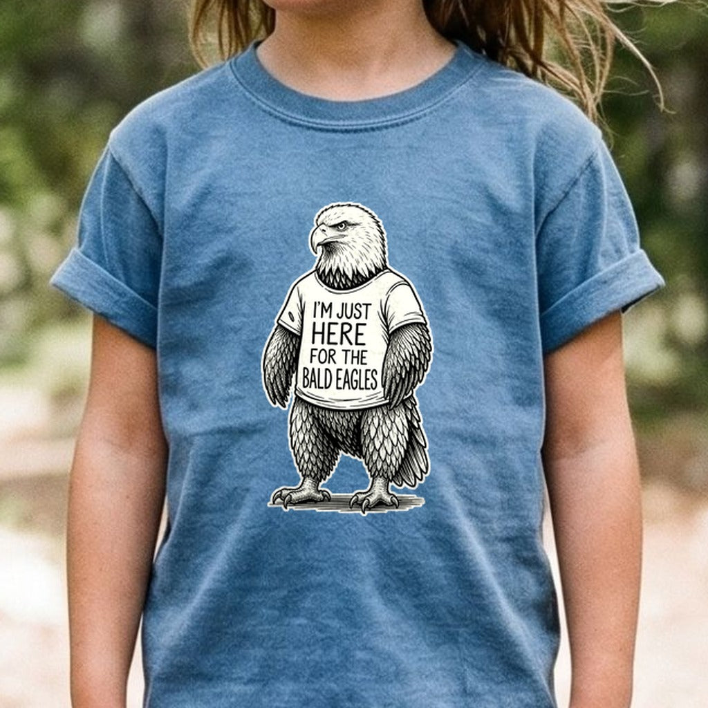 I'm Just Here for the Eagles Kids Cotton T-Shirt