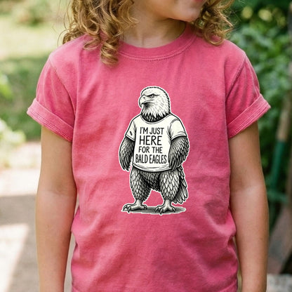 I'm Just Here for the Eagles Kids Cotton T-Shirt