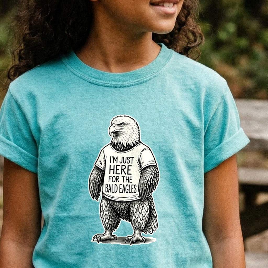 I'm Just Here for the Eagles Kids Cotton T-Shirt