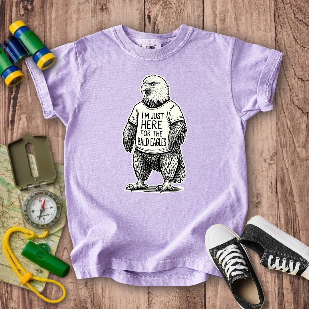 I'm Just Here for the Eagles Kids Cotton T-Shirt