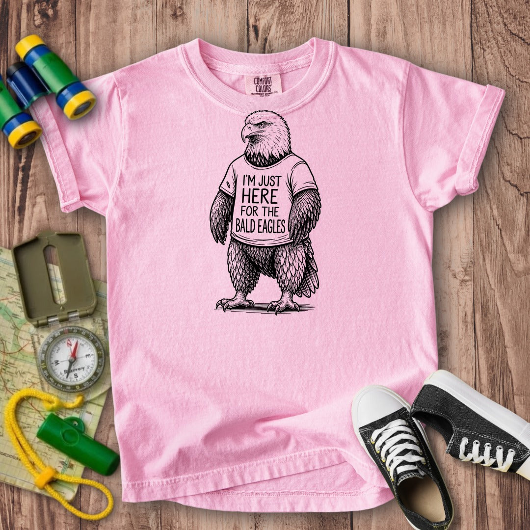 I'm Just Here for the Eagles Kids Cotton T-Shirt