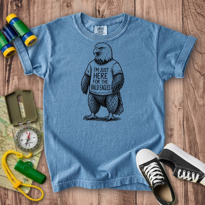 I'm Just Here for the Eagles Kids Cotton T-Shirt