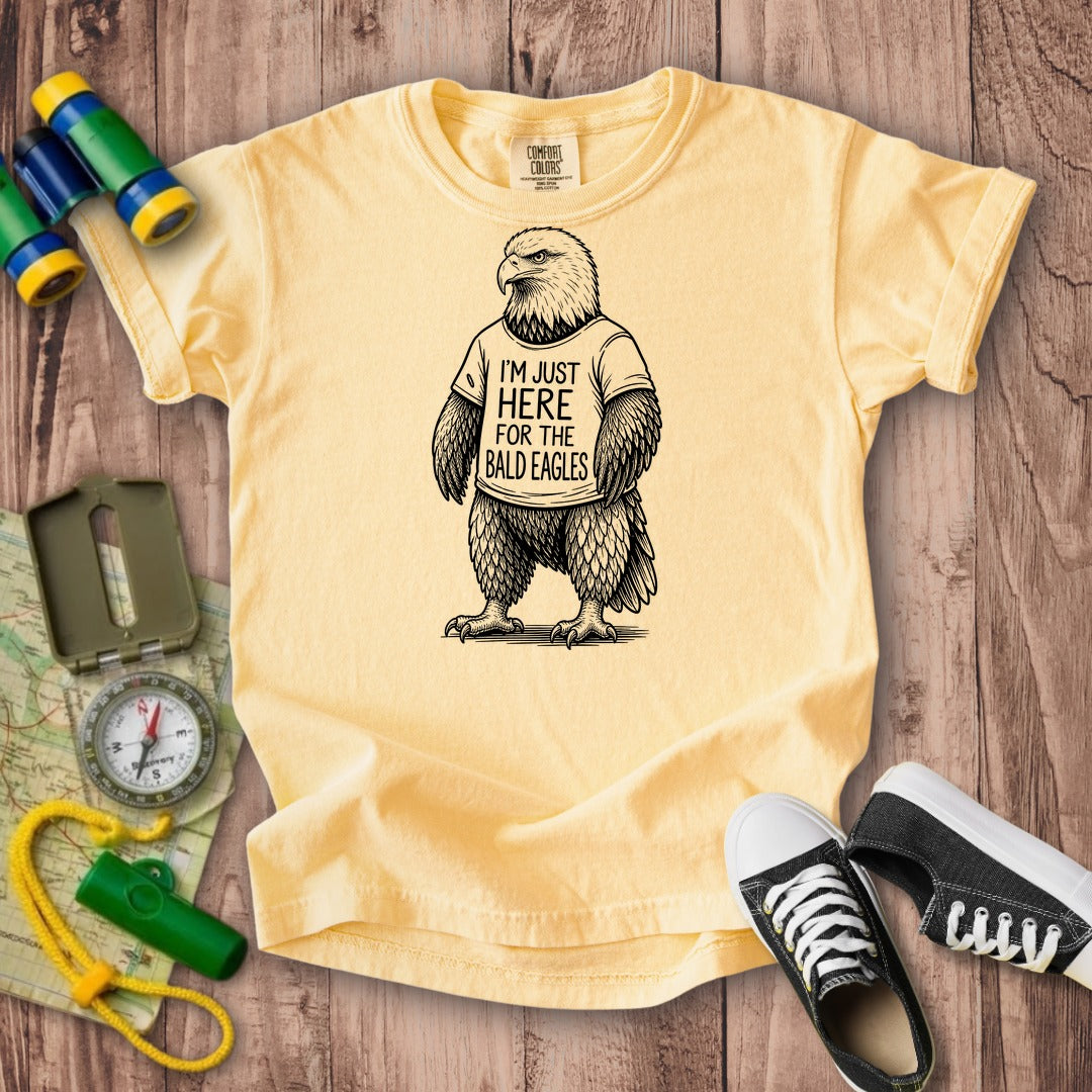 I'm Just Here for the Eagles Kids Cotton T-Shirt