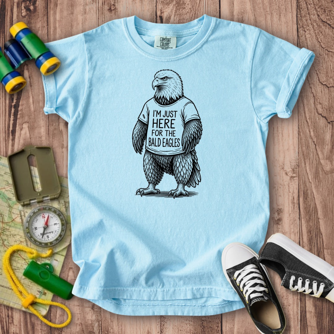 I'm Just Here for the Eagles Kids Cotton T-Shirt
