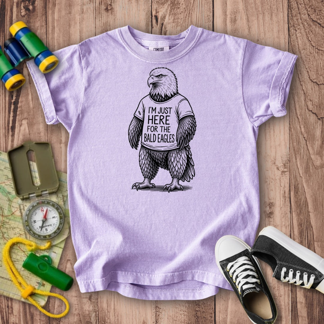 I'm Just Here for the Eagles Kids Cotton T-Shirt