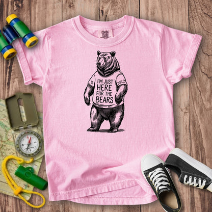 I'm Just Here for the Bears Kids Cotton T-Shirt
