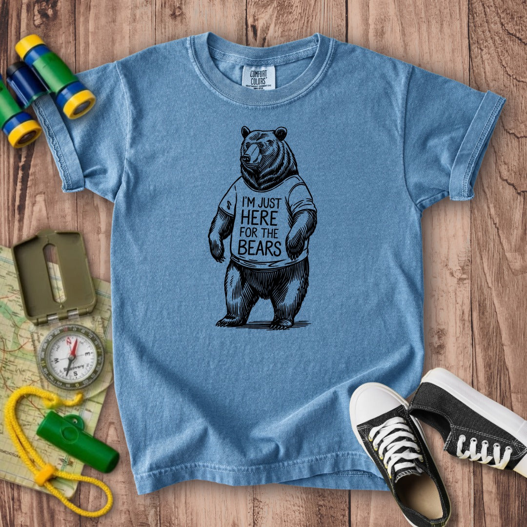 I'm Just Here for the Bears Kids Cotton T-Shirt