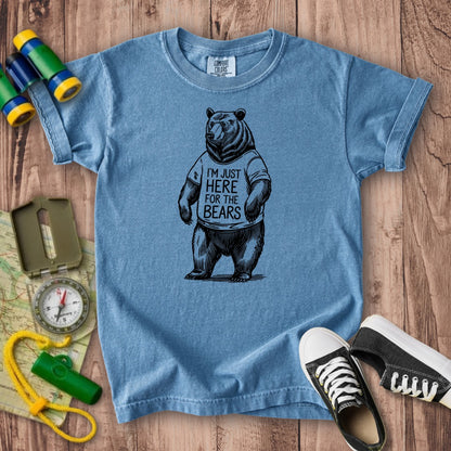 I'm Just Here for the Bears Kids Cotton T-Shirt