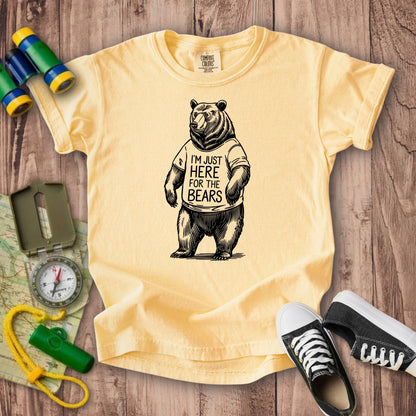 I'm Just Here for the Bears Kids Cotton T-Shirt