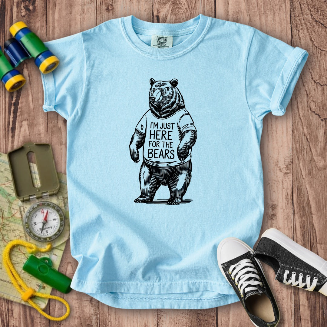 I'm Just Here for the Bears Kids Cotton T-Shirt