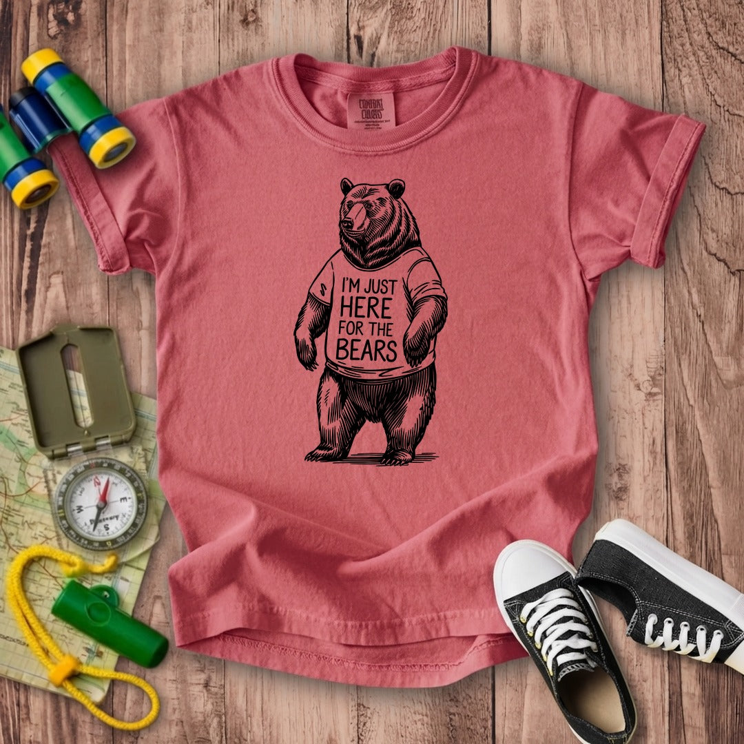 I'm Just Here for the Bears Kids Cotton T-Shirt