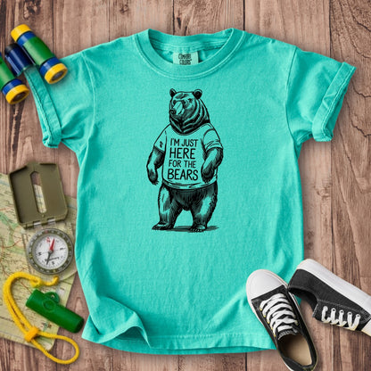 I'm Just Here for the Bears Kids Cotton T-Shirt