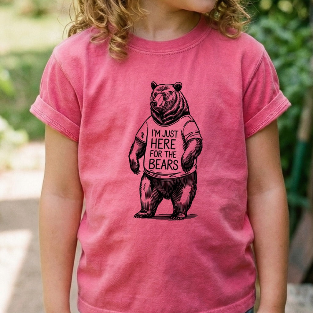 I'm Just Here for the Bears Kids Cotton T-Shirt