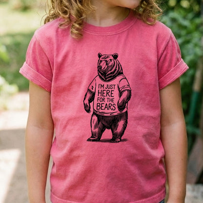 I'm Just Here for the Bears Kids Cotton T-Shirt