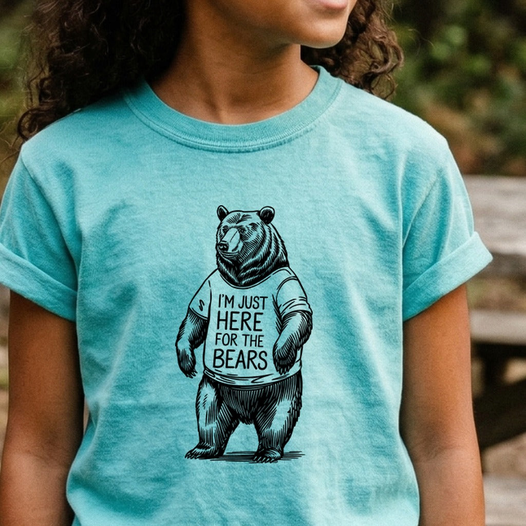 I'm Just Here for the Bears Kids Cotton T-Shirt
