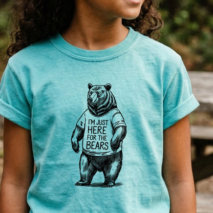 I'm Just Here for the Bears Kids Cotton T-Shirt