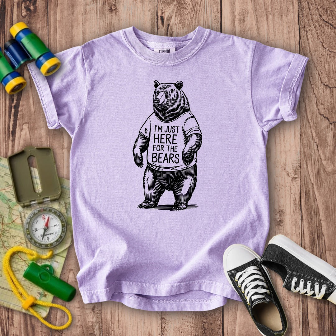 I'm Just Here for the Bears Kids Cotton T-Shirt