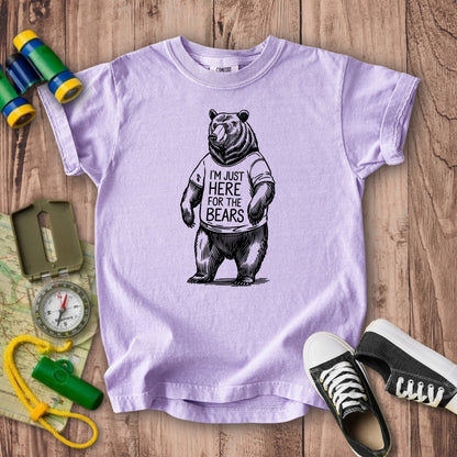 I'm Just Here for the Bears Kids Cotton T-Shirt