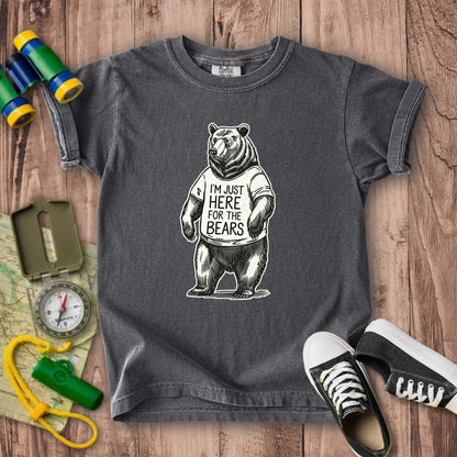 I'm Just Here for the Bears Kids Cotton T-Shirt