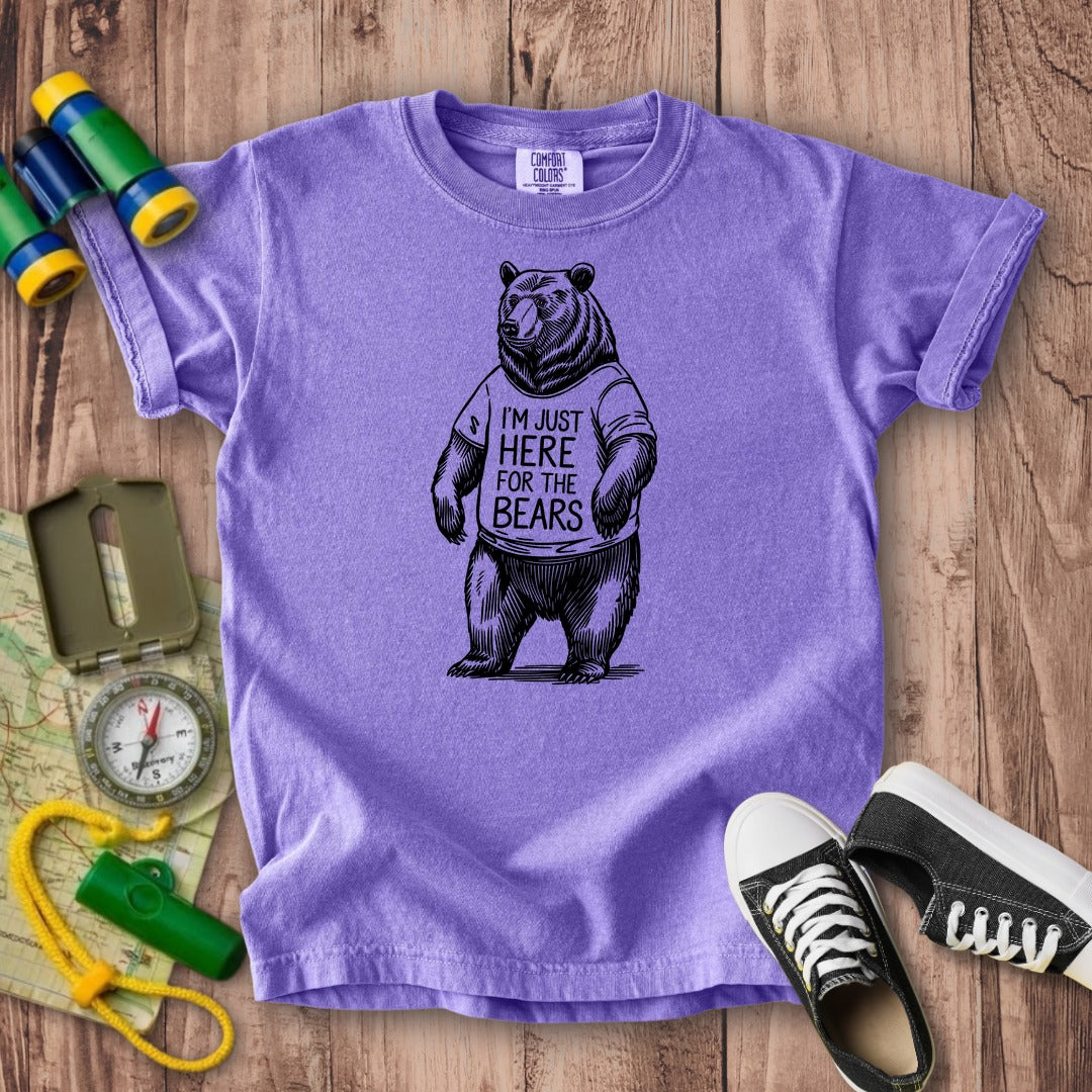 I'm Just Here for the Bears Kids Cotton T-Shirt