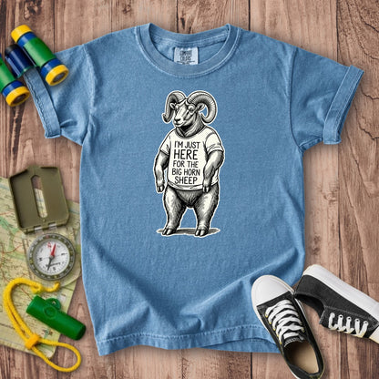 I'm Just Here for the Big Horn Sheep Kids Cotton T-Shirt