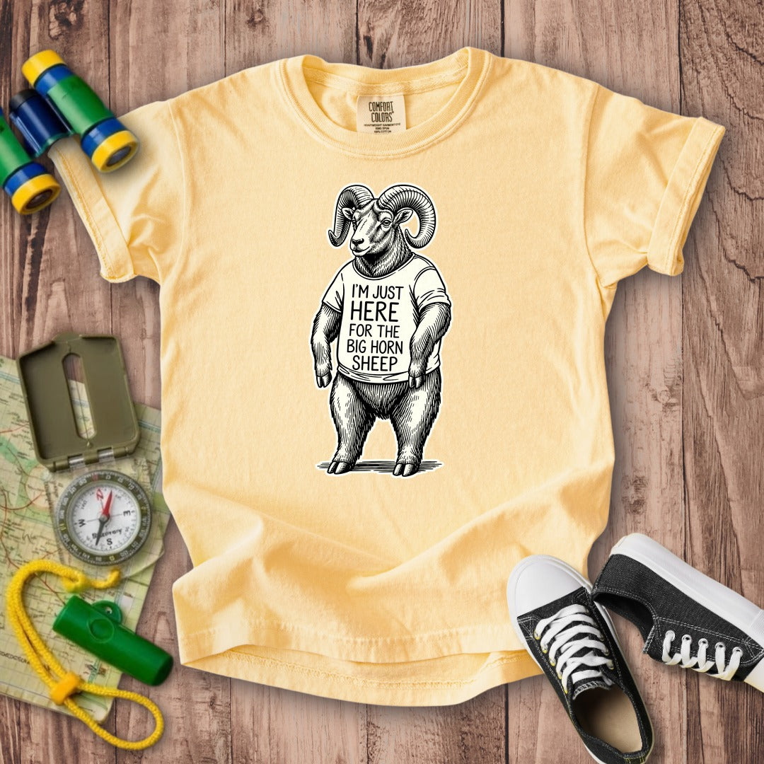 I'm Just Here for the Big Horn Sheep Kids Cotton T-Shirt