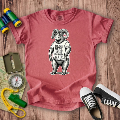 I'm Just Here for the Big Horn Sheep Kids Cotton T-Shirt