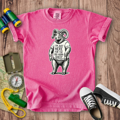 I'm Just Here for the Big Horn Sheep Kids Cotton T-Shirt