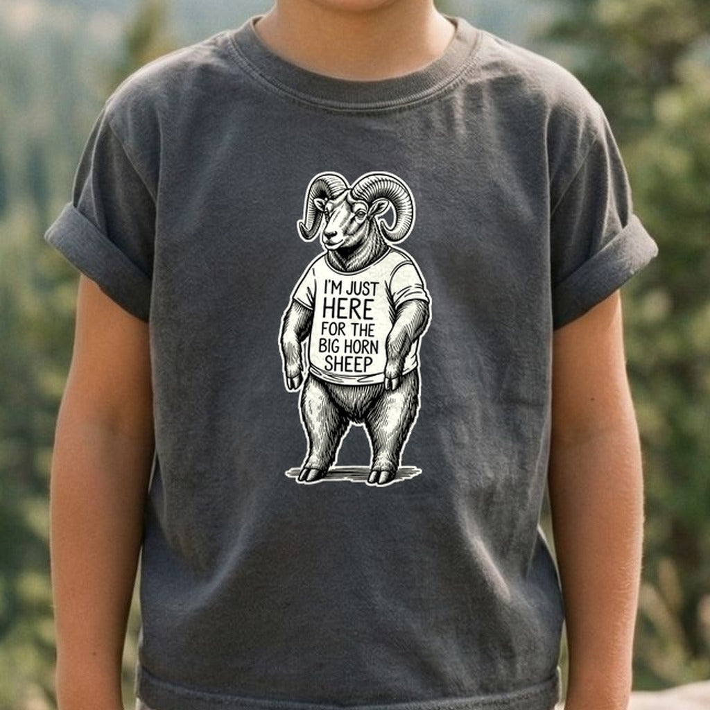 I'm Just Here for the Big Horn Sheep Kids Cotton T-Shirt