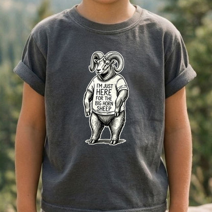 I'm Just Here for the Big Horn Sheep Kids Cotton T-Shirt